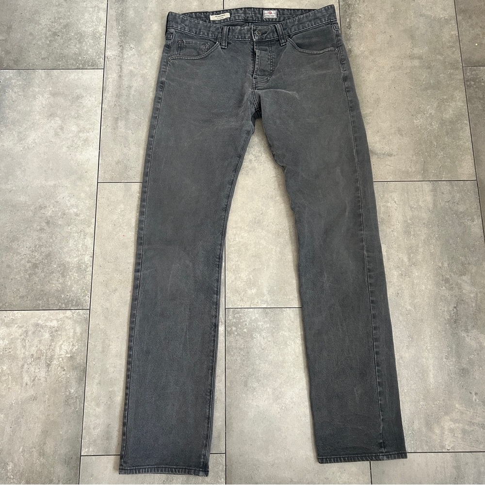 AG Adriano Goldschmied the matchbox slim straight gray denim jeans 33